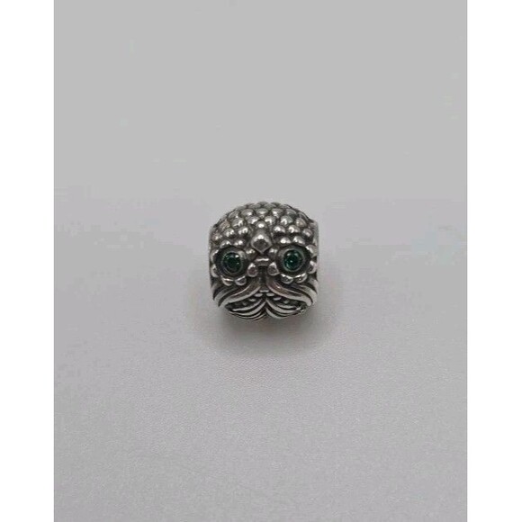 Pandora Wise Owl Bird Green Eyes Charm 791211CZN Retired - Picture 2 of 5